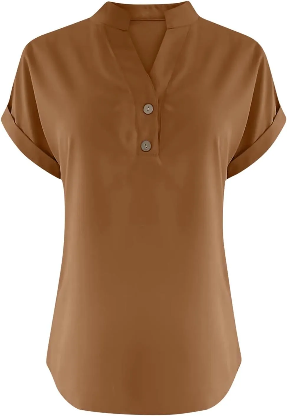 Cotton Linen Shirts for Women V-Neck Button Up T-Shirt Short Sleeve Roll Up Loose Summer Casual Work Blouses Plus Size Tops