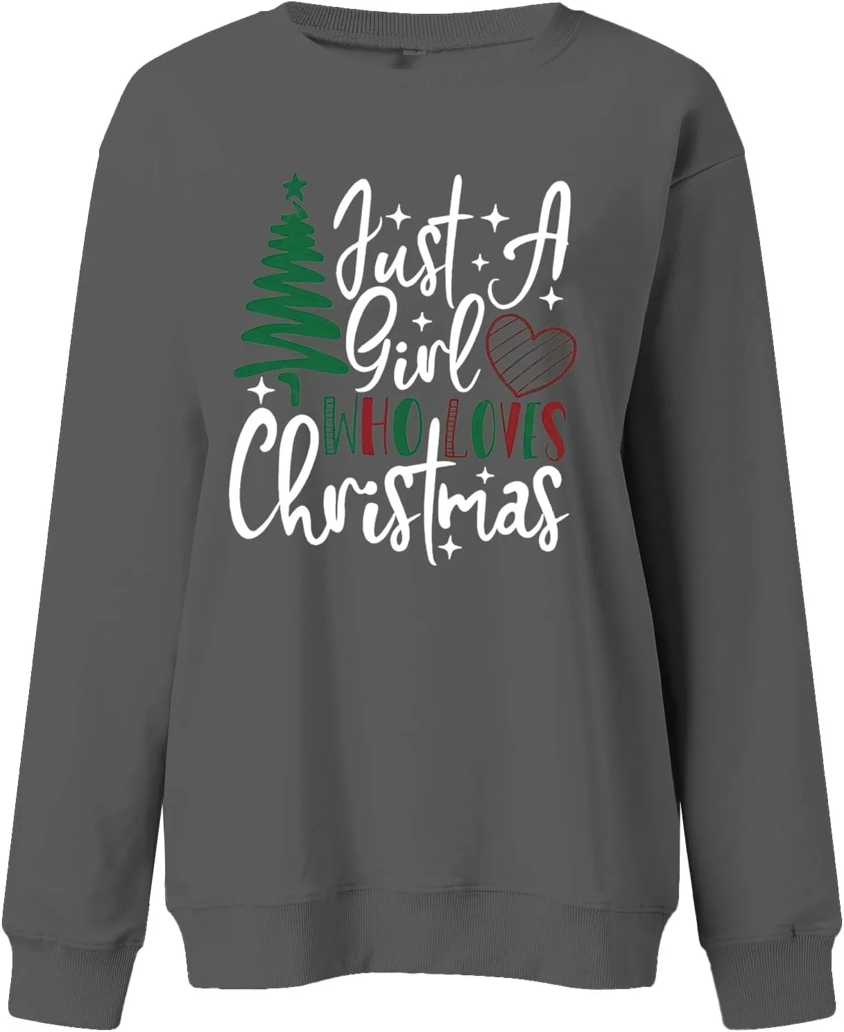 Crewneck Sweatshirt for Women Christmas Cute Graphic Loose Long Sleeve Pullovers Winter Daily Fashion Active Blouse