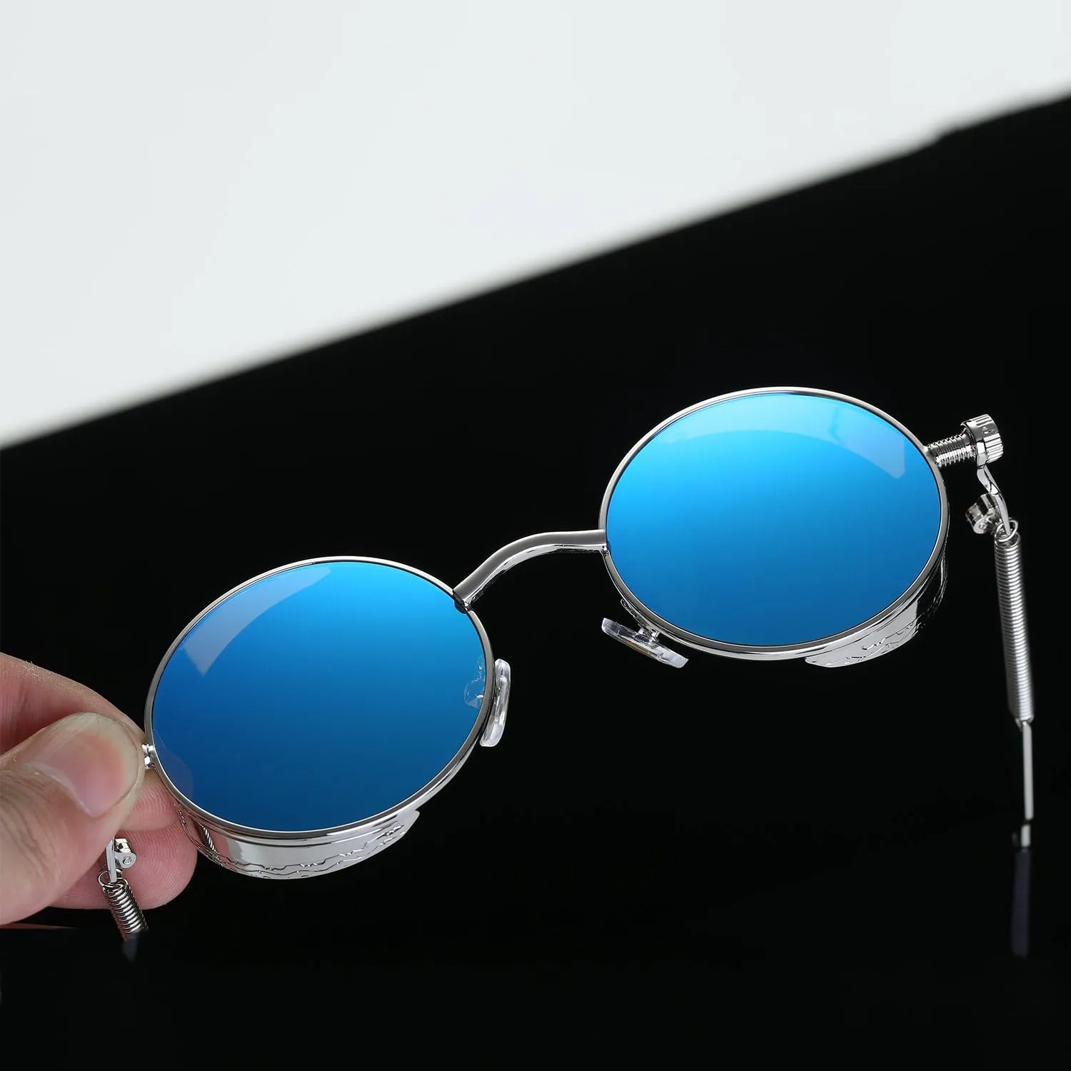 Dollger Vintage Steampunk Retro Metal Round Circle Frame Sunglasses