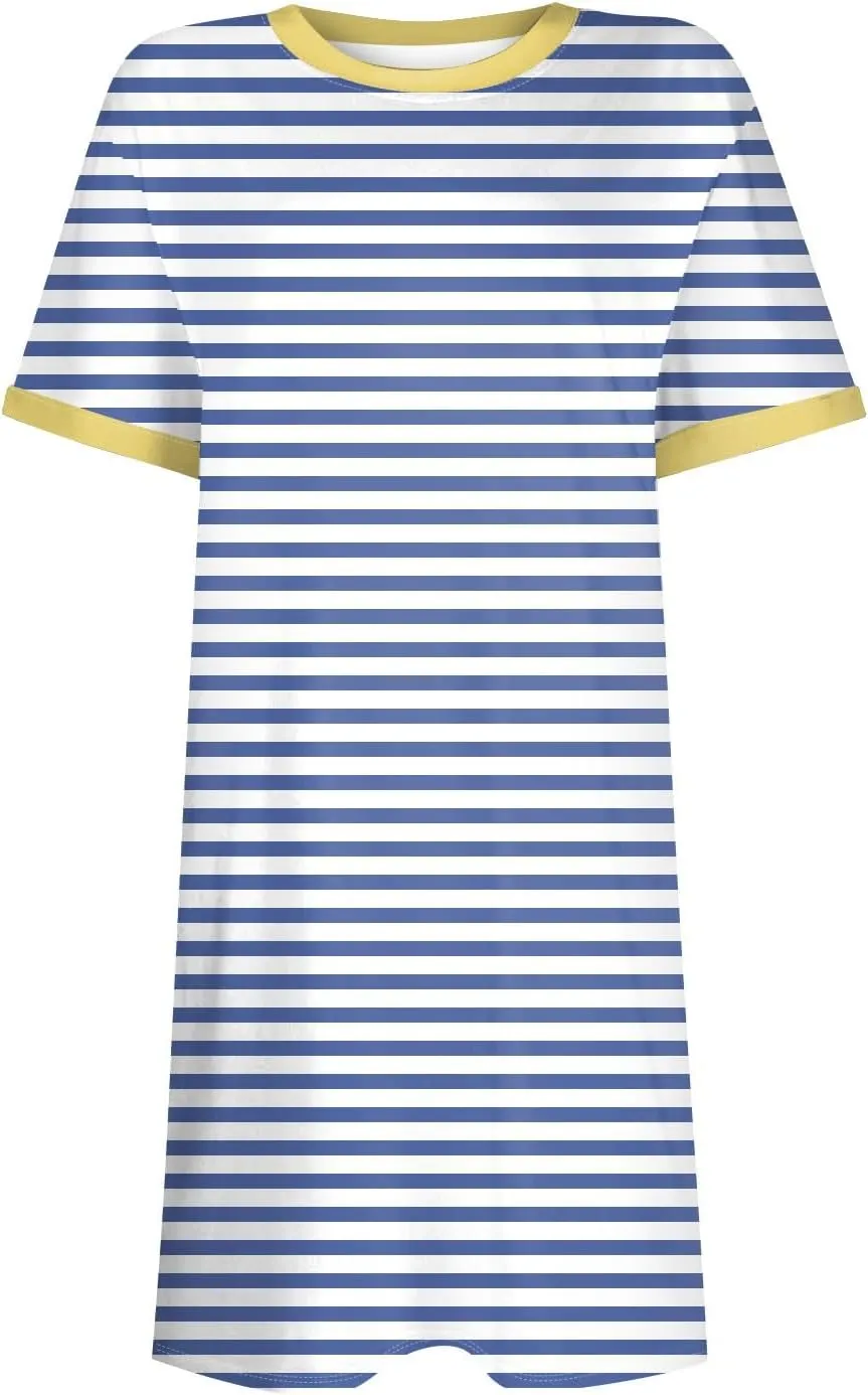 DPKLAD Womens Casual Summer T Shirt Dress Loose Short Sleeve Tunic Dress with Pocket for Women
