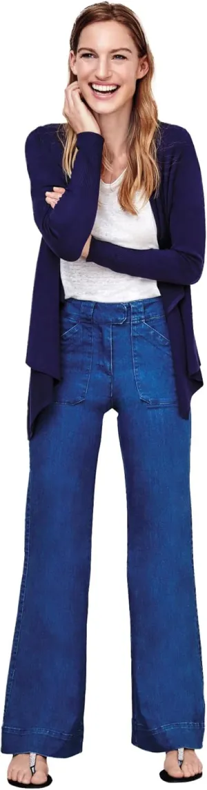 ellos Plus Size High-Waist Wide Leg Jeans