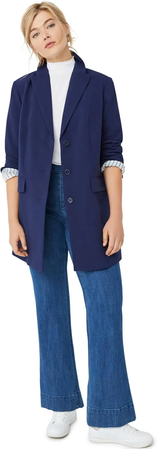 ellos Plus Size High-Waist Wide Leg Jeans