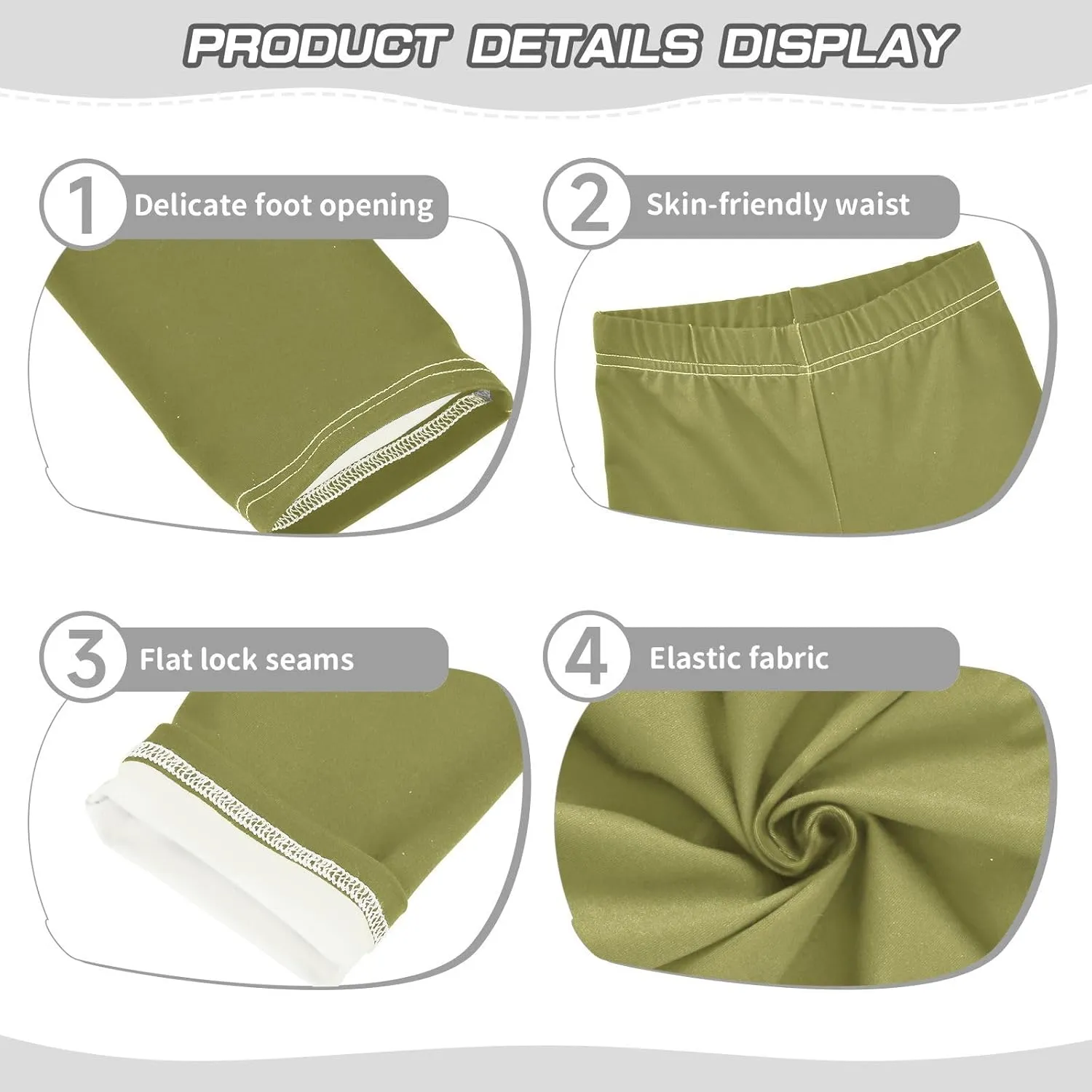 Emelivor Girls Leggings Ankle Length Leggings for Girls Soft Stretch Pants Athletic Leggings for Kids 4-10 Years