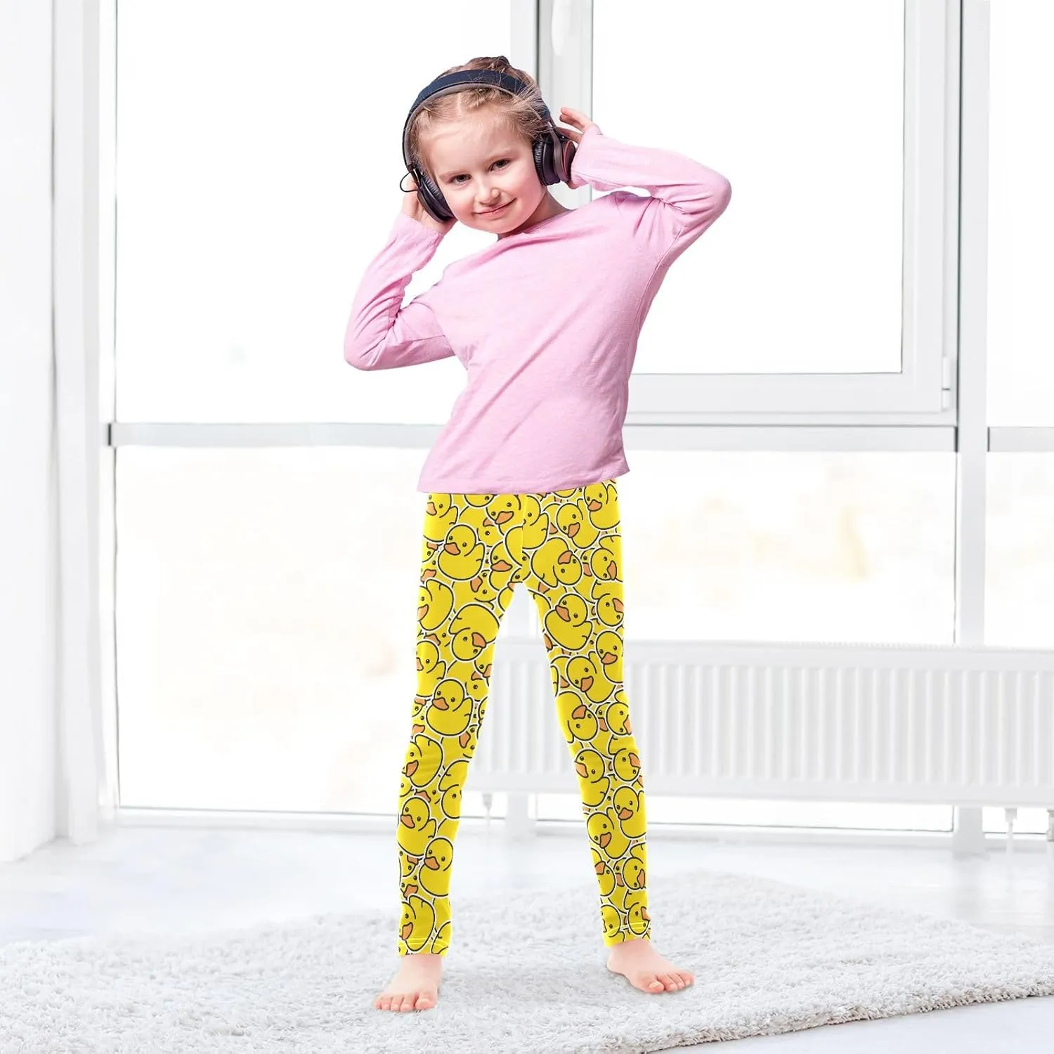 Emelivor Girls Leggings Ankle Length Leggings for Girls Soft Stretch Yoga Pants Athletic Leggings for Kids 4-10 Years