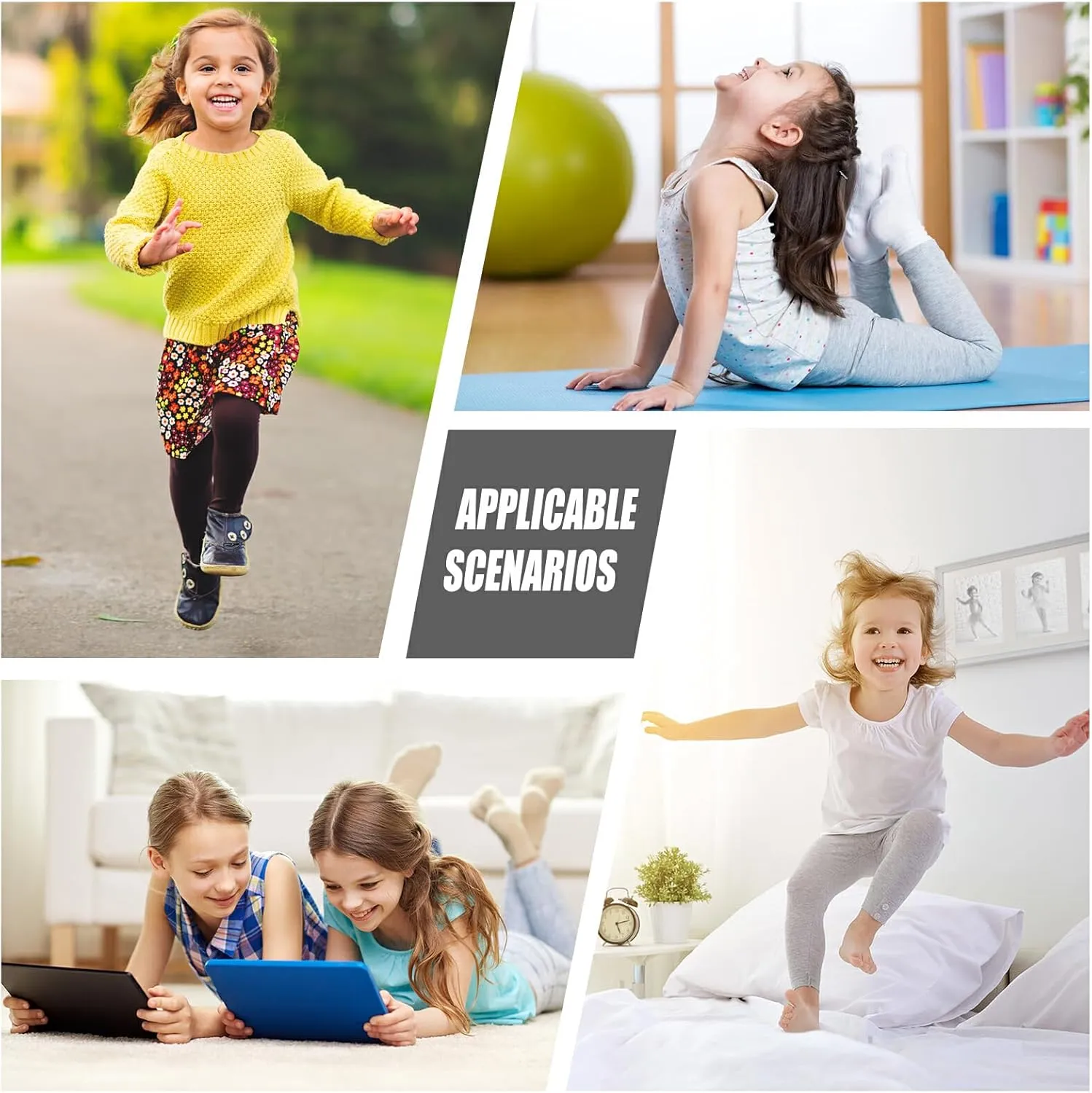 Emelivor Girls Leggings Ankle Length Leggings for Girls Soft Stretch Yoga Pants Athletic Leggings for Kids 4-10 Years