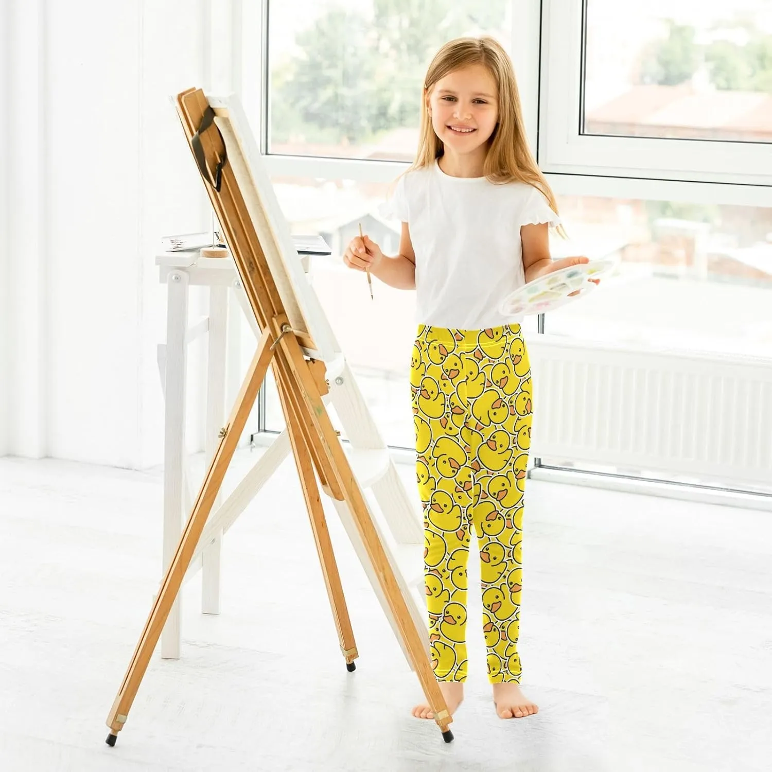 Emelivor Girls Leggings Ankle Length Leggings for Girls Soft Stretch Yoga Pants Athletic Leggings for Kids 4-10 Years