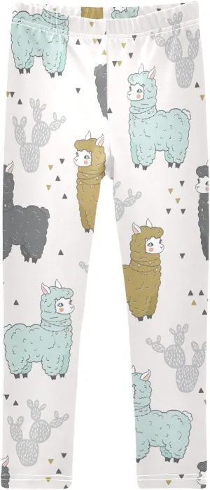 Emelivor Leggings for Girls Stretch Pants Girls Leggings Ankle Length Leggings for Kids Toddler Girls 4-10 Years