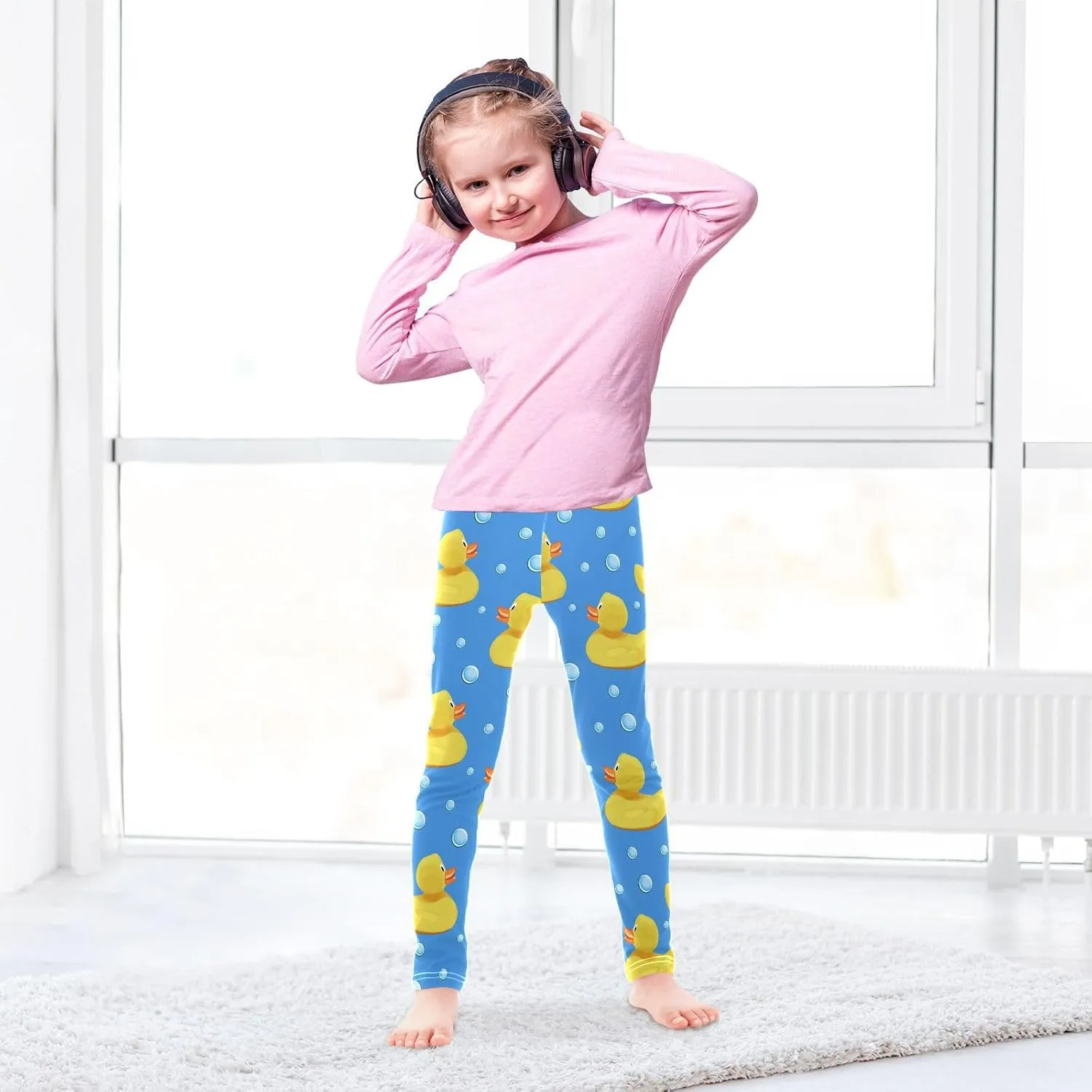 Emelivor Leggings for Girls Stretch Pants Soft Girls Leggings Ankle Length Leggings for Kids Toddler 4-10 Years