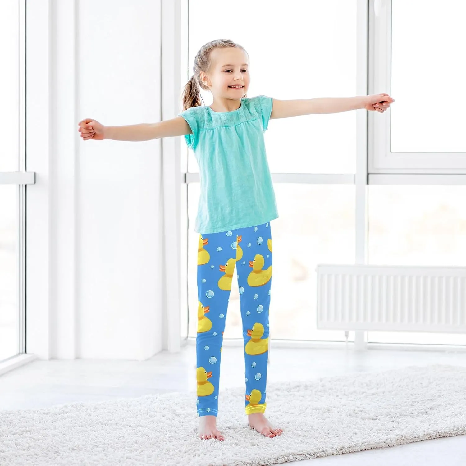 Emelivor Leggings for Girls Stretch Pants Soft Girls Leggings Ankle Length Leggings for Kids Toddler 4-10 Years