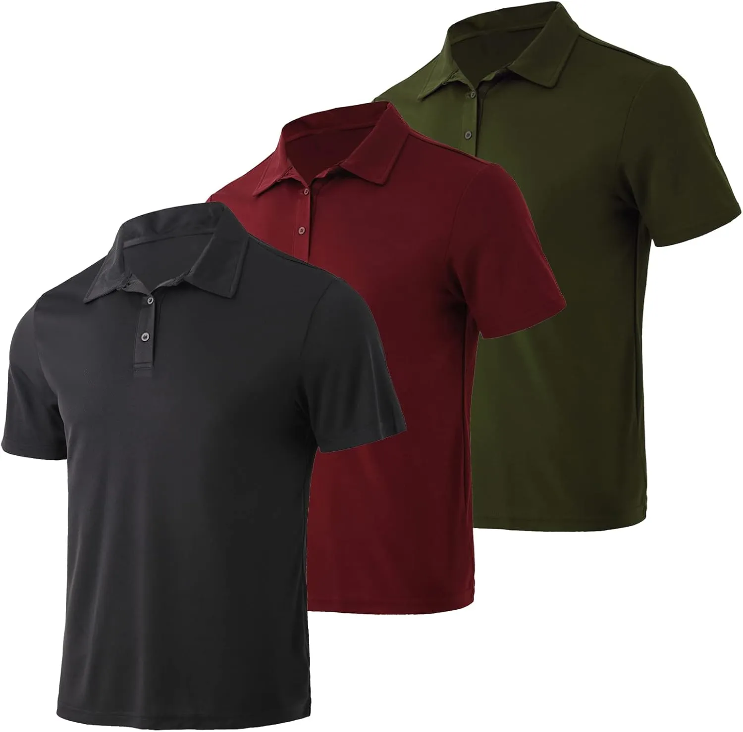 Facitisu Mens Polo Shirt Short Sleeve Golf Collared Casual Quick Dry Performance T-Shirt