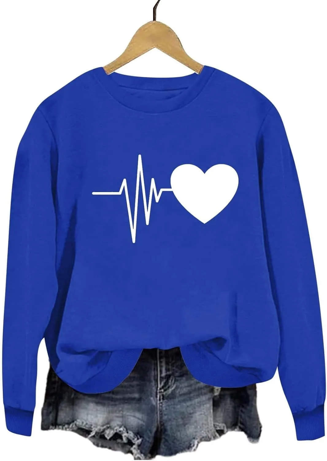 Fall Sweatshirts for Women Fahion Graphic Long Sleeve Round Neck Knit Hem Pullovers Casual Lightweight Workout Tops