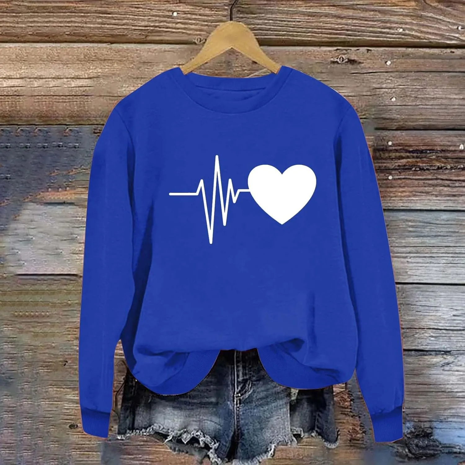 Fall Sweatshirts for Women Fahion Graphic Long Sleeve Round Neck Knit Hem Pullovers Casual Lightweight Workout Tops