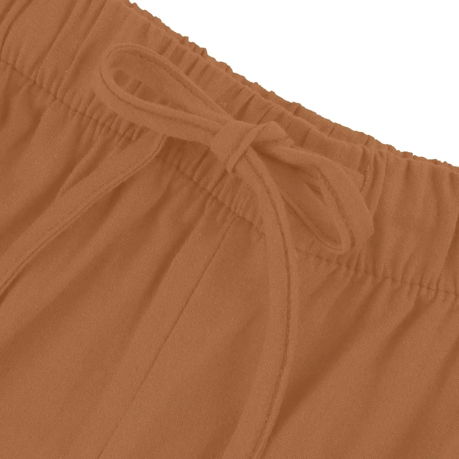 fanmpghleoo Wide Leg Linen Pants for Women Drawstring High Waisted Linen Palazzo Pants Flowy Comfy Lounge Pant with Pockets