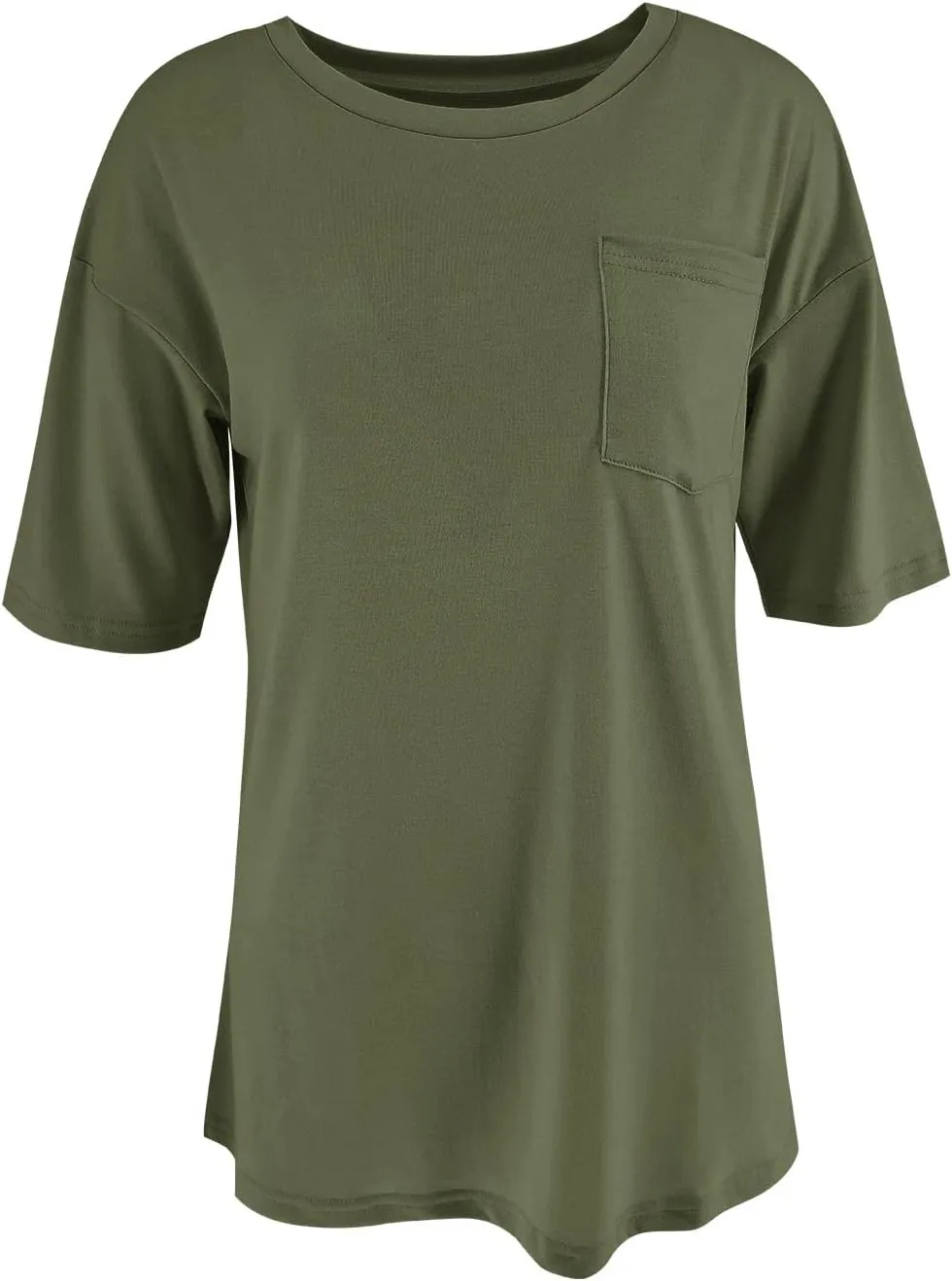Fanway&EC Women's Short Sleeve T-Shirts Casual Crewneck Tees with Pocket Summer Basic Tops