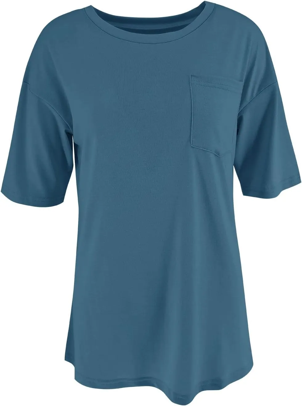 Fanway&EC Women's Short Sleeve T-Shirts Casual Crewneck Tees with Pocket Summer Basic Tops