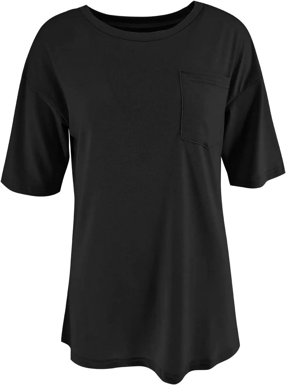 Fanway&EC Women's Short Sleeve T-Shirts Casual Crewneck Tees with Pocket Summer Basic Tops