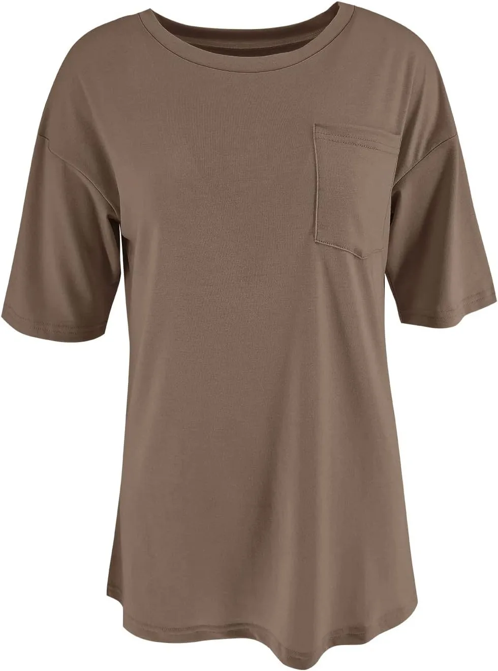 Fanway&EC Women's Short Sleeve T-Shirts Casual Crewneck Tees with Pocket Summer Basic Tops