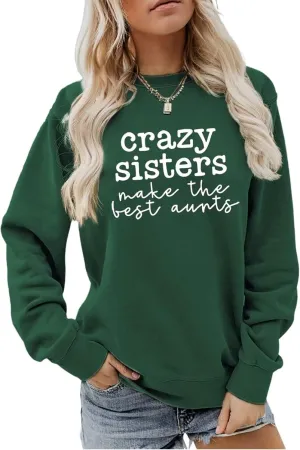 Fashion Sweatshirt for Women Funny Letter Print Regular Fit Long Sleeve Crewneck Pullovers Lightweight Hoodless Tops