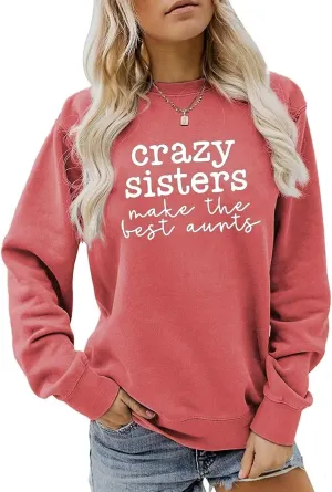 Fashion Sweatshirt for Women Funny Letter Print Regular Fit Long Sleeve Crewneck Pullovers Lightweight Hoodless Tops