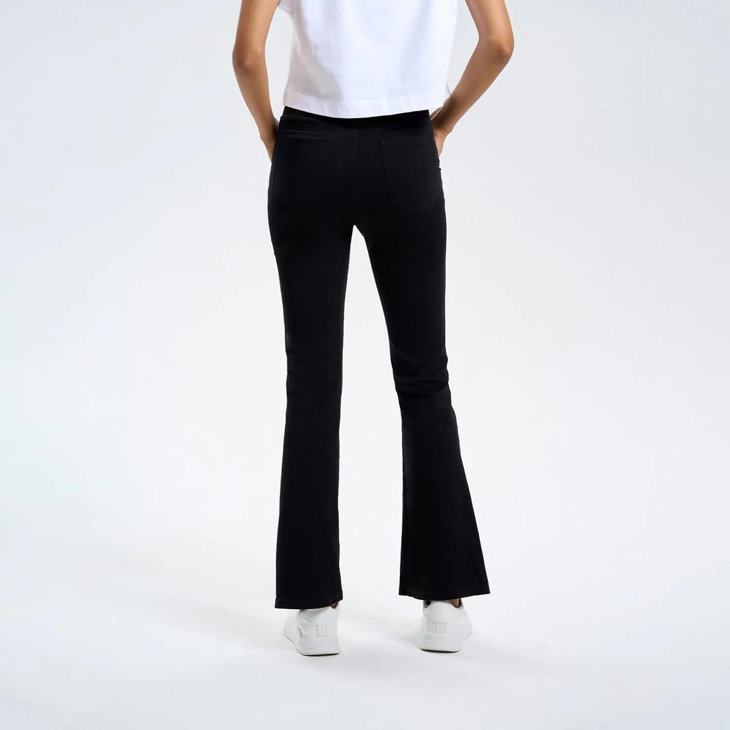 Flare Jeans for Women Crossover High Waisted Tummy Control Jeggins Slim Fit Curvy Bootcut Denim Leggings with Pockets