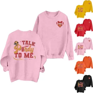 Football Pullovers for Women Casual Loose Letter Print Long Sleeve Hoodless Sweatshirt Fall Lightwegiht Crewneck Tops