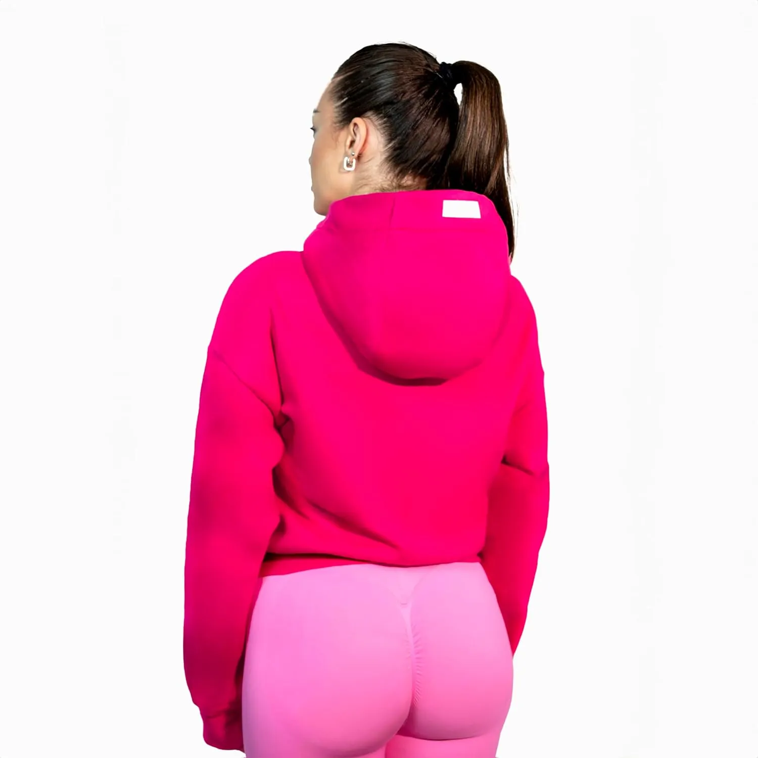 French Terry Cropped Zip Up Hoodies Sweatshirt for Women Half Zip Pullover Sweater Hoodie Workout Jacket