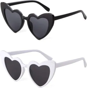 GIFIORE Heart Sunglasses Vintage Retro Oversized Heart Shaped Cat Eye Sun Glasses