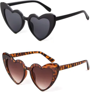 GIFIORE Heart Sunglasses Vintage Retro Oversized Heart Shaped Cat Eye Sun Glasses
