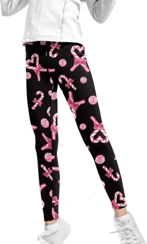 Girls Leggings Full Length Activewear Leggings Stretch Tummy Control Yoga Pants Girls and Toddlers' Leggings