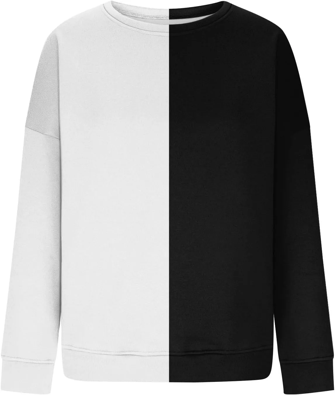 GOFULY Crew Neck Oversized Sweatshirt For Girls Long Sleeve Fall Tops Crop Striped Color Block Sweatshirts Winter Pullover
