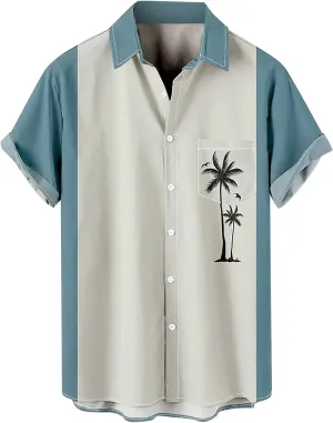 Hawaiian Shirt for Men Button Down Short Sleeve Beach Tropical Casual Big and Tall Shirts Cuban Printed Summer Tshirts