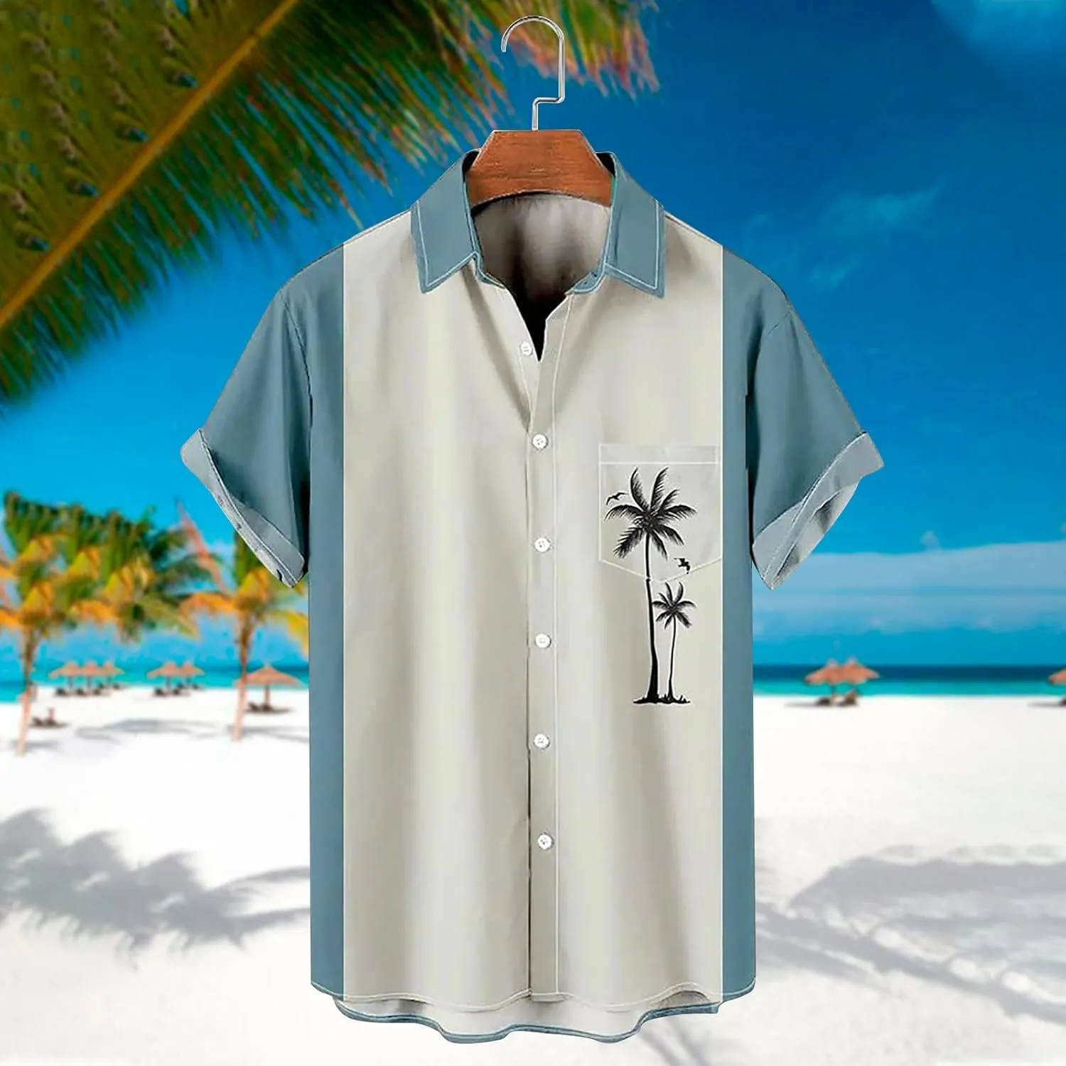 Hawaiian Shirt for Men Button Down Short Sleeve Beach Tropical Casual Big and Tall Shirts Cuban Printed Summer Tshirts