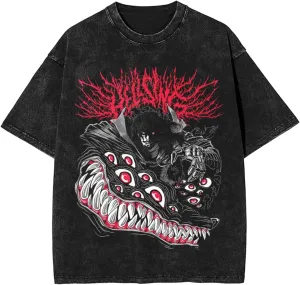 Hellsing Vintage Oversized T Shirt Summer Crew Neck Short Sleeve T-Shirts for Mens Womens
