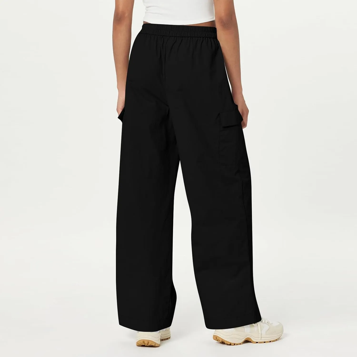 High Waisted Cargo Pants Women Y2K Drawstring Baggy Trendy Trousers with Pockets Casual Sweatpants Streetwear