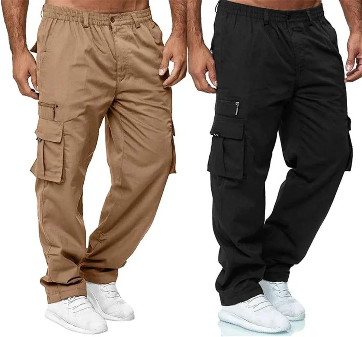 Hndudnff Men Jogger Cargo Pants Casual Multi Pockets Military Tactical Trousers Cargo Pants