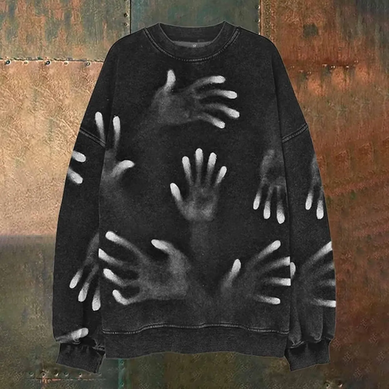 Horror Monster Graphic T Shirt for Men Novelty 3D Printed Long Sleeve Sweatshirts Halloween Scary Cosplay Costume Top