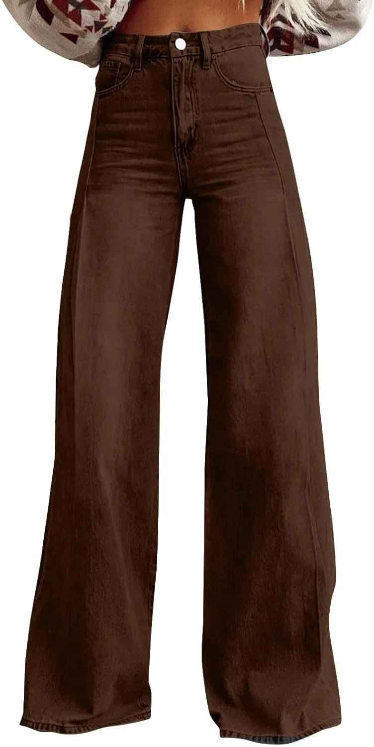 Jeans for Women Skinny Tummy Control High Waisted Womens Wide Leg Baggy Jeans Stretchy Cargo Pants