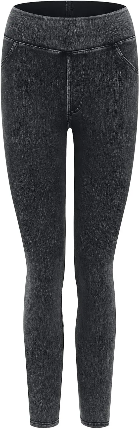Jeggings for Women Tummy Control Stretch Jeans High Waisted Skinny Denim Pants Pull On Butt Lifting with Pockets