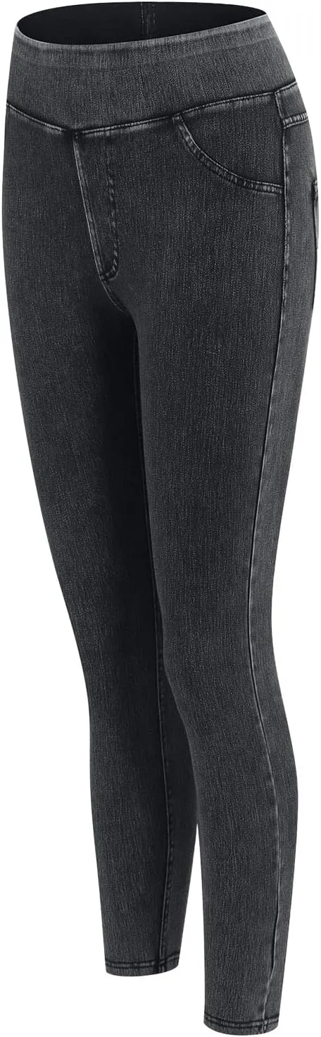 Jeggings for Women Tummy Control Stretch Jeans High Waisted Skinny Denim Pants Pull On Butt Lifting with Pockets