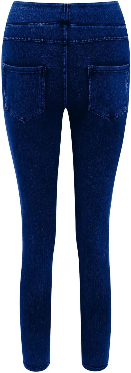 Jeggings for Women Tummy Control Stretch Jeans High Waisted Skinny Denim Pants Pull On Butt Lifting with Pockets