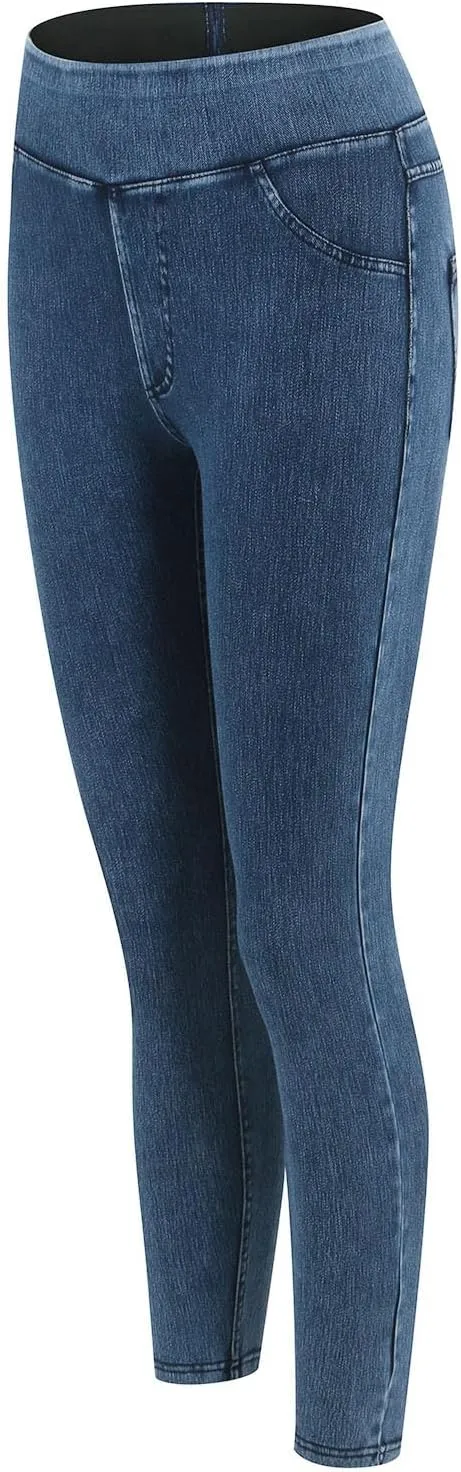 Jeggings for Women Tummy Control Stretch Jeans High Waisted Skinny Denim Pants Pull On Butt Lifting with Pockets
