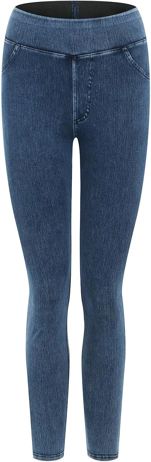 Jeggings for Women Tummy Control Stretch Jeans High Waisted Skinny Denim Pants Pull On Butt Lifting with Pockets