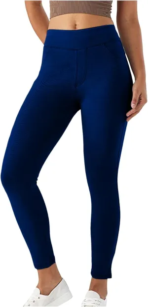 Jeggings for Women Tummy Control Stretch Jeans High Waisted Skinny Denim Pants Pull On Butt Lifting with Pockets