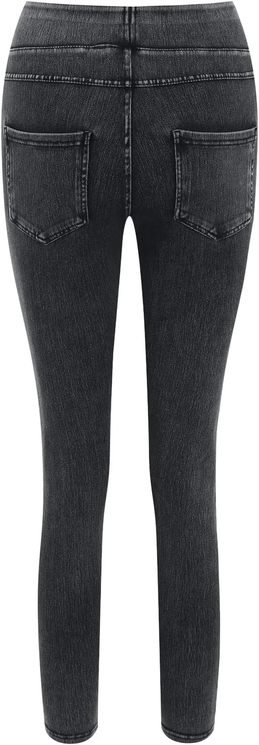 Jeggings for Women Tummy Control Stretch Jeans High Waisted Skinny Denim Pants Pull On Butt Lifting with Pockets