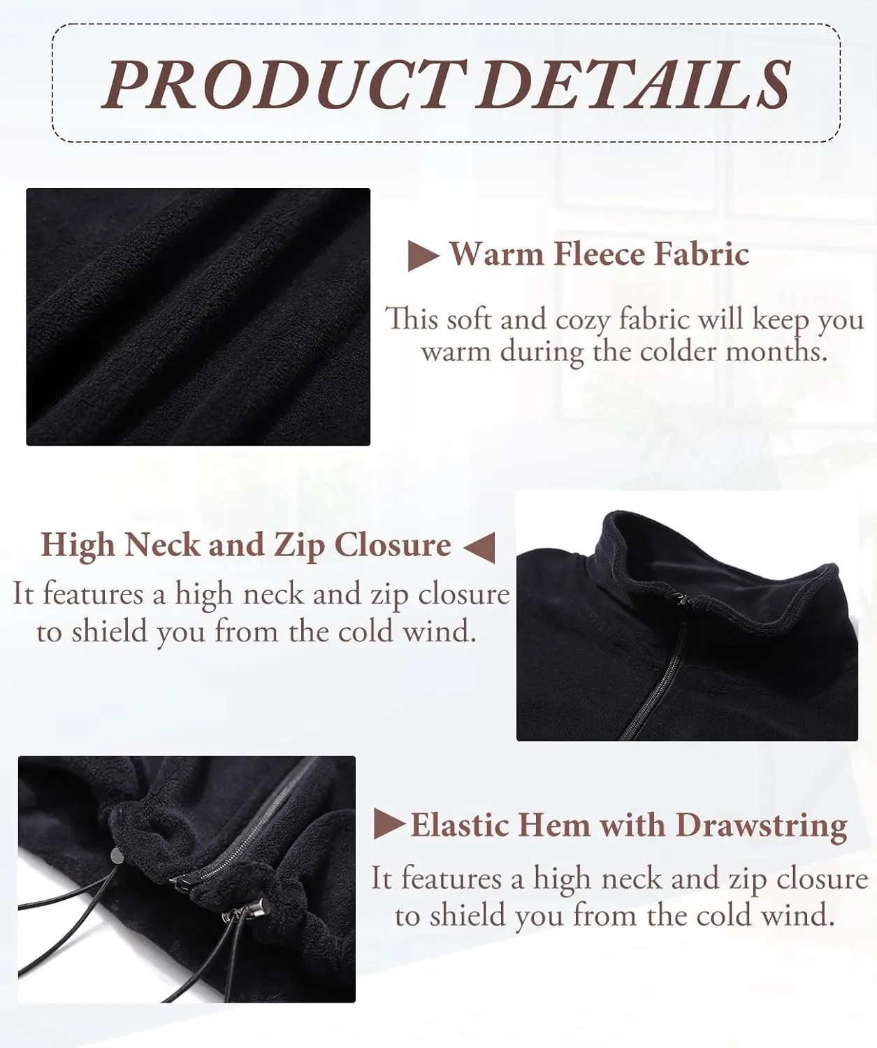 Kissonic Women's Oversized Zip Up Hoodies Cropped Long Sleeve Sherpa Pullover with Drawstring