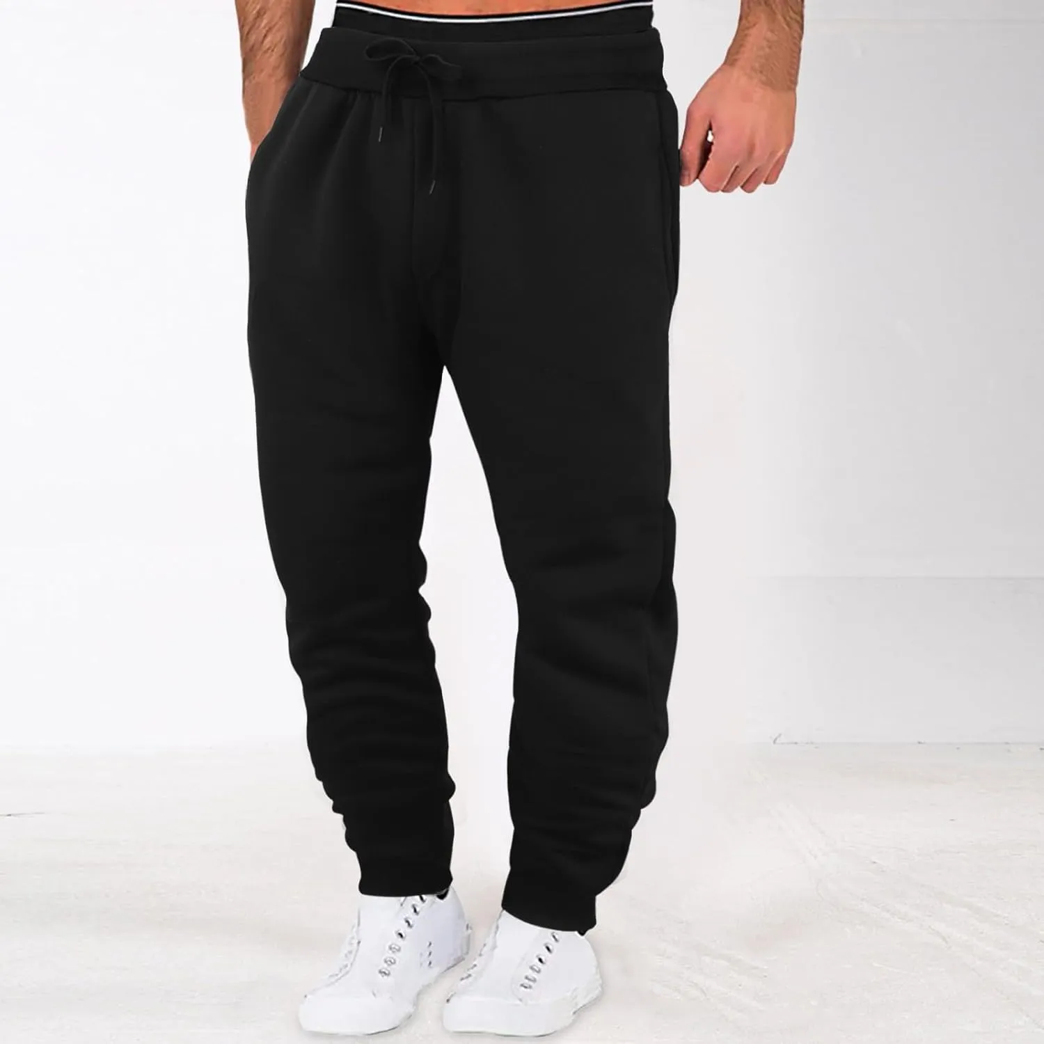 LCMTWX Mens Hiking Pants Elastic Casual Sport Joggings Solid Sweatpants Pockets Men's Casual Pants Men Joggers Mens Joggers