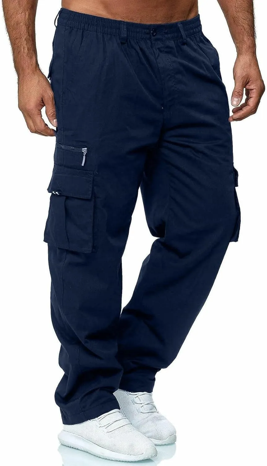 lcyhony Mencomfy Cargo Pants Relaxed Fit Multipants - High Stretch Multi-Pocket Durable Cargo Pants Summer Casual Work Pant