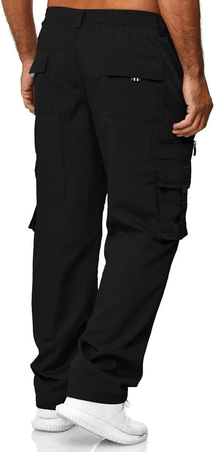 lcyhony Mencomfy Cargo Pants Relaxed Fit Multipants - High Stretch Multi-Pocket Durable Cargo Pants Summer Casual Work Pant