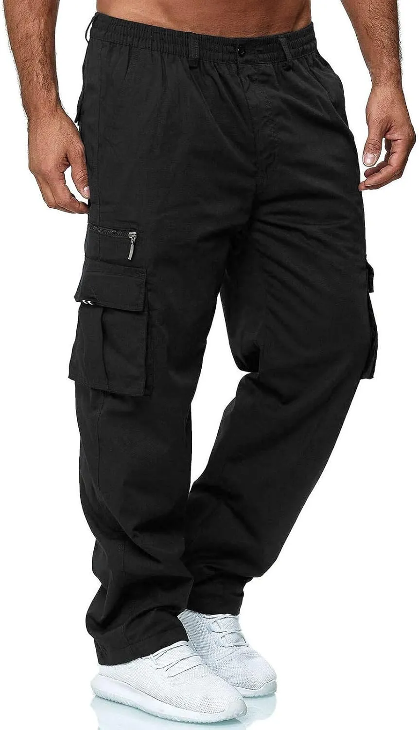 lcyhony Mencomfy Cargo Pants Relaxed Fit Multipants - High Stretch Multi-Pocket Durable Cargo Pants Summer Casual Work Pant