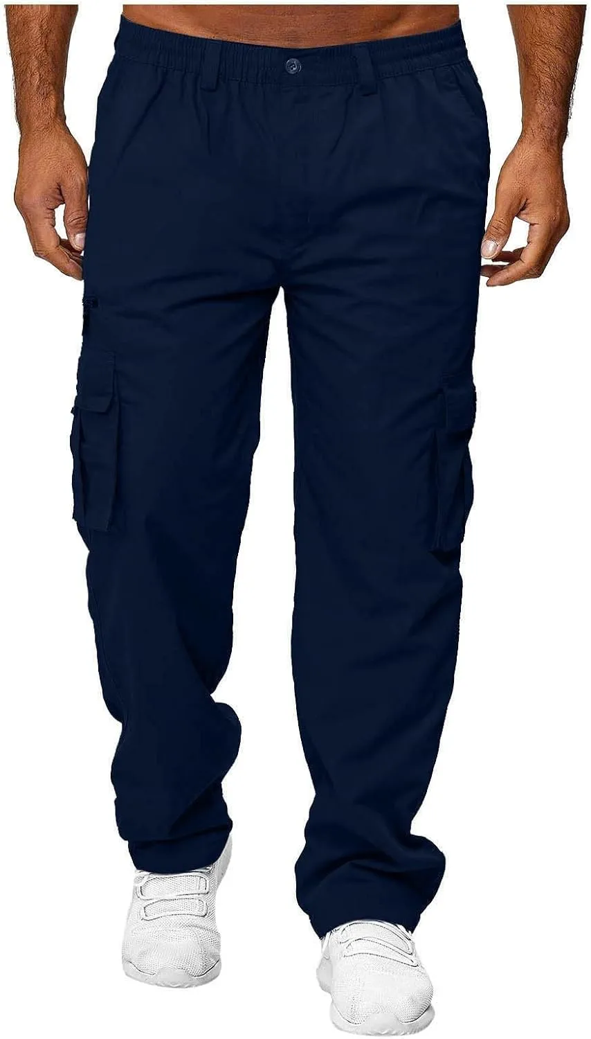 lcyhony Mencomfy Cargo Pants Relaxed Fit Multipants - High Stretch Multi-Pocket Durable Cargo Pants Summer Casual Work Pant